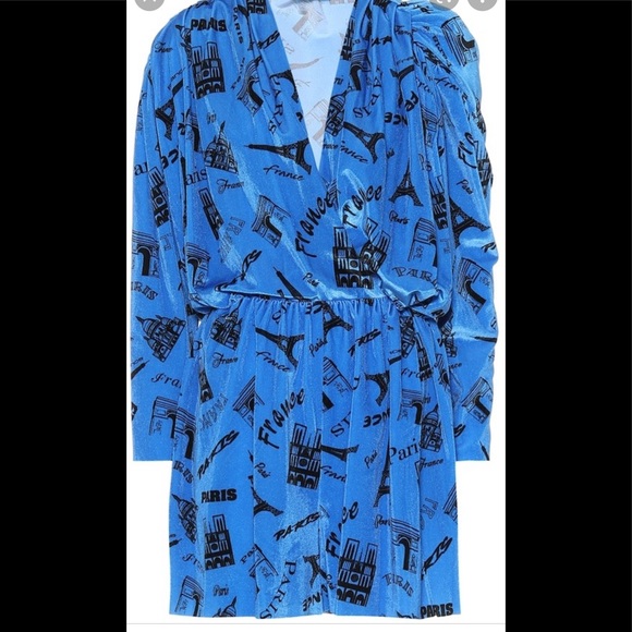 Balenciaga Runway Royal Blue Stretch Velvet Romper Medium - Picture 4 of 6